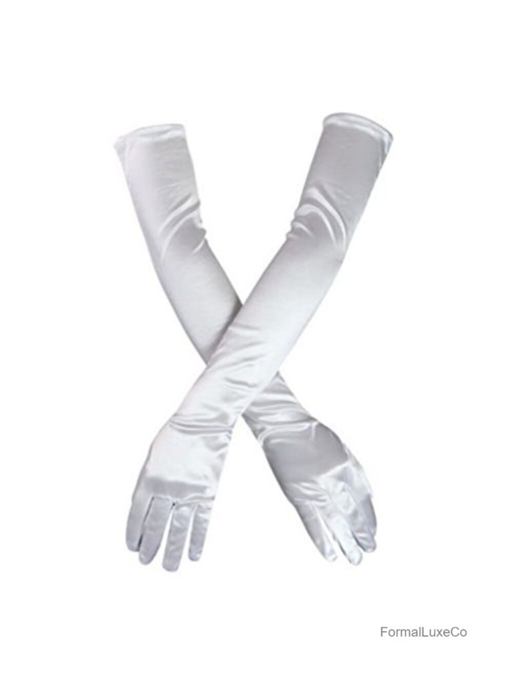 Long Satin Finger Gloves Opera Evening Party Mittens One Size